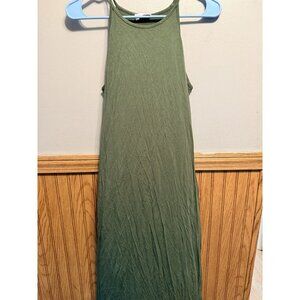 Women's Sleeveless Green Dress Pink Lily Size Medium